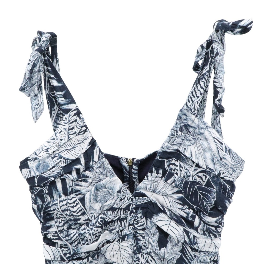 Agua Bendita Helios Mini Dress S Tropical Botanical Tie Shoulder Sundress Resort - Picture 4 of 10